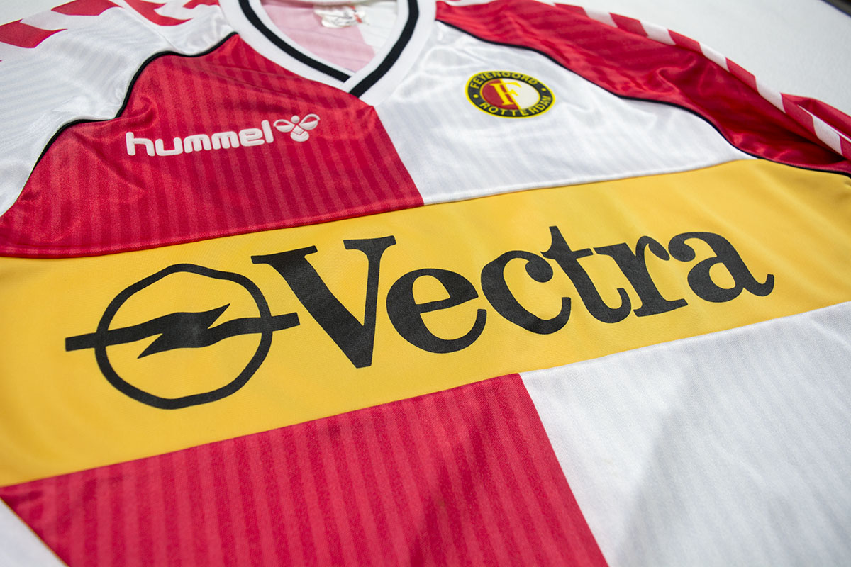 1988 - 1989 - Feyenoord Matchworn OPEL Vectra shirt made by Hummel in England